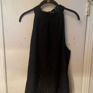 *J. Crew Elegant Black Lace Halter Top